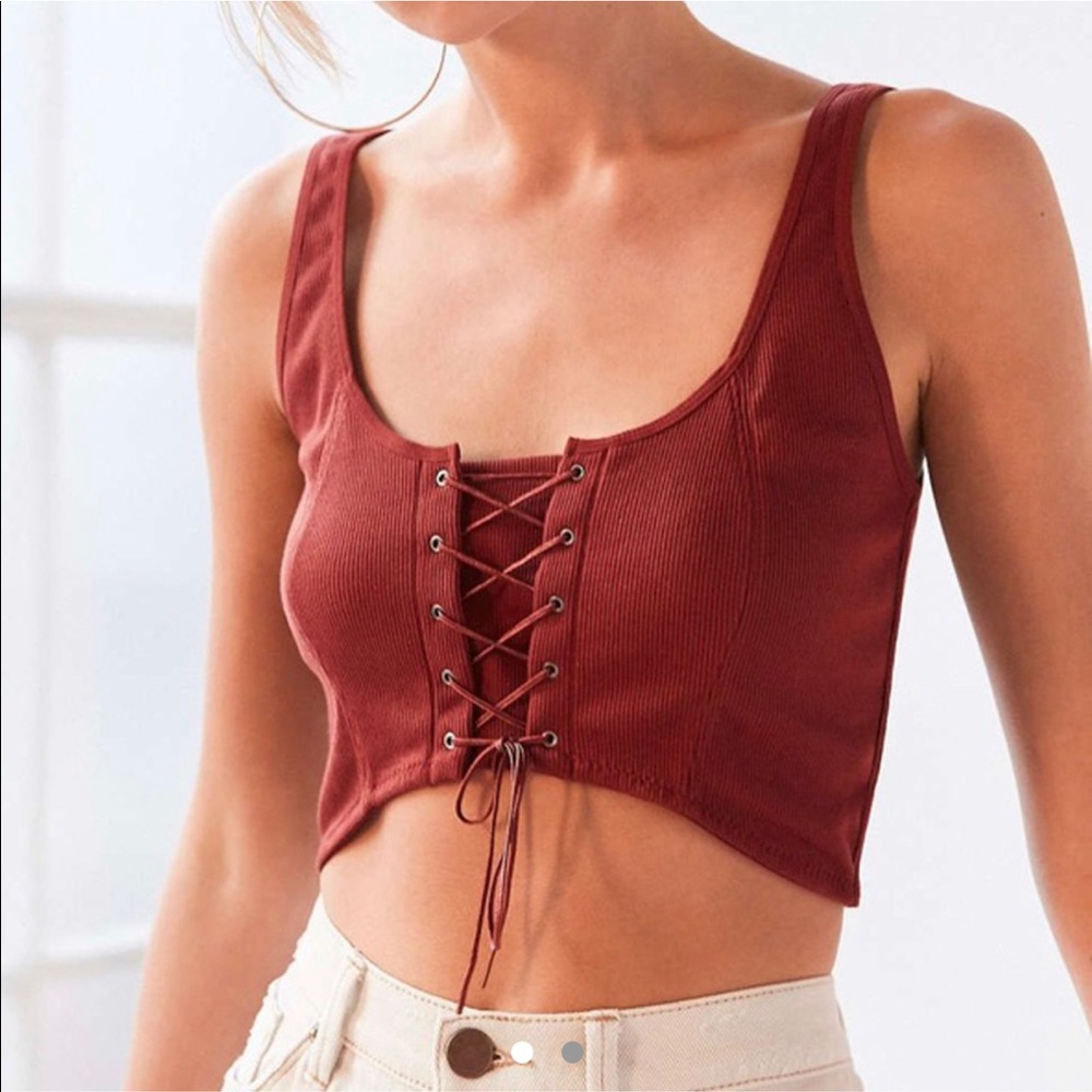 Lace up crop top